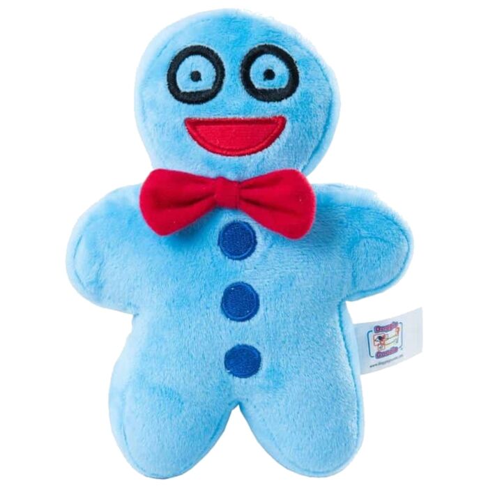 Doggie Goodie Dog Plush Toy With Squeaker - Gingerbread Buddies The Tired Guy Blue