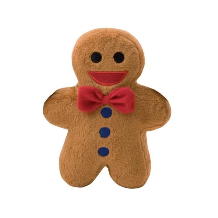 Doggie Goodie Dog Plush Toy With Squeaker - Gingerbread Daddy