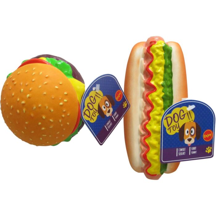 Doggie Goodie Dog Plush Toy With Squeaker - New York Hotdog