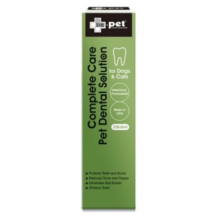 DR.pet Complete Care Pet Dental Solution - Eliminates Bad Breath & Reduces Plaque for Dogs & Cats 236.6ml