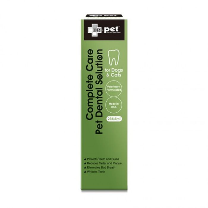 DR.pet Complete Care Pet Dental Solution - Eliminates Bad Breath & Reduces Plaque for Dogs & Cats 236.6ml