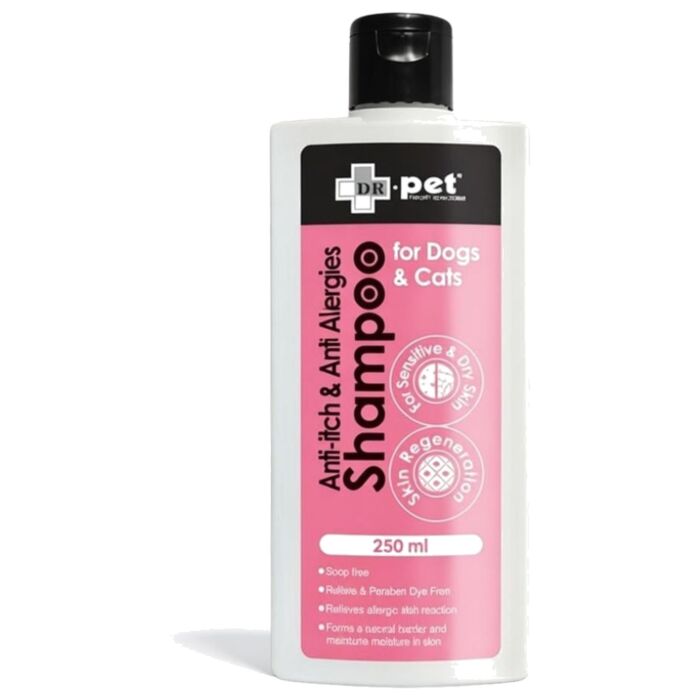 DR.pet Anti-Itch & Anti-Allergies Shampoo - Soothes Irritated Skin & Relieves Allergies for Dogs & Cats 250ml