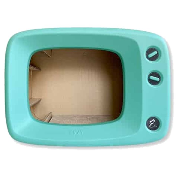 ENVY COLLECTION Retro TV Cat Bed & Scratcher Set - Green