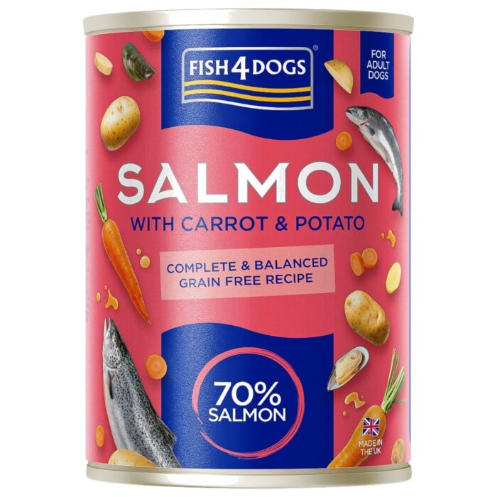 Fish4Dogs Dog Canned Food - Salmon With Carrot & Potato 395g