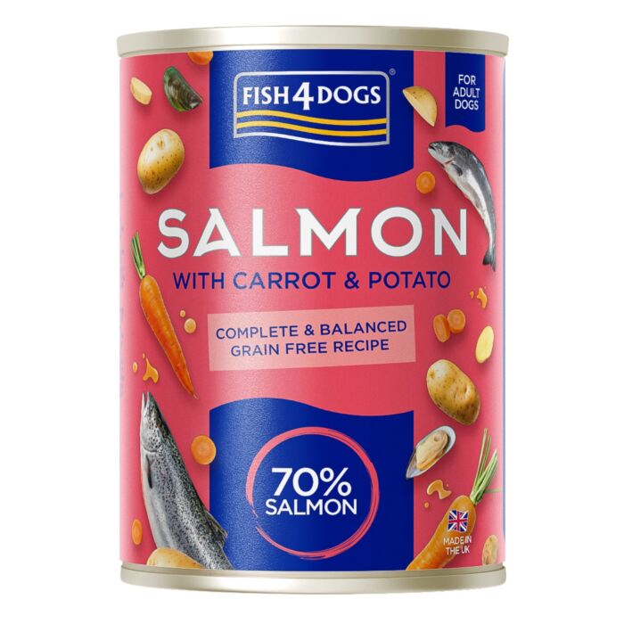 Fish4Dogs Dog Canned Food - Salmon With Carrot & Potato 395g
