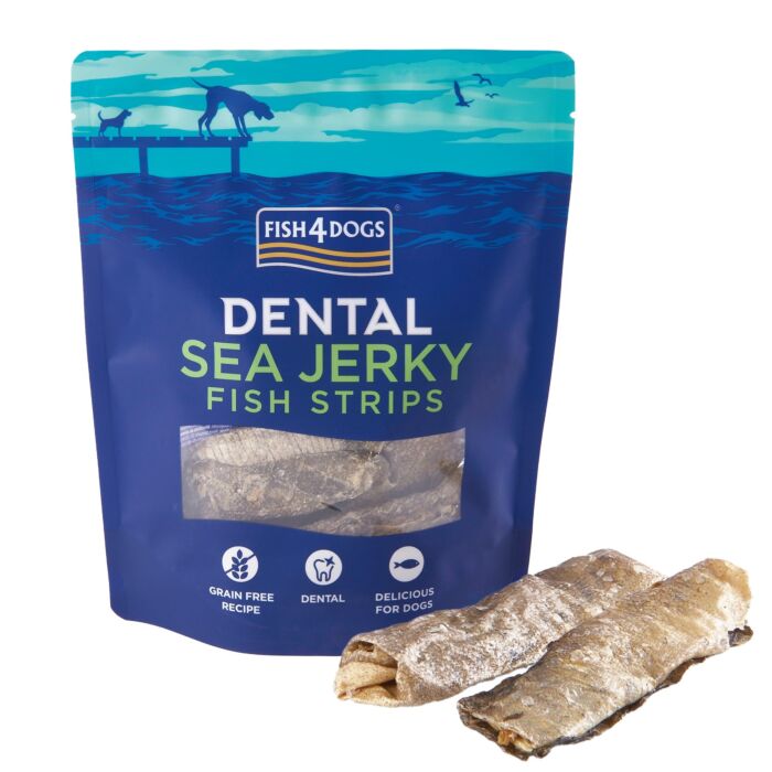 Fish4Dogs Dog Dental Treat - Sea Jerky Fish Strips 100g