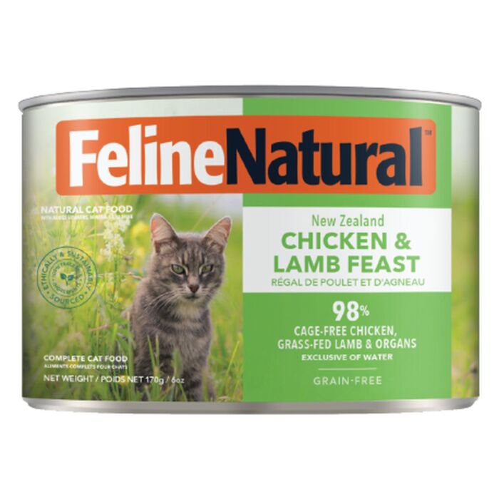 Feline Natural無穀物主食貓罐頭 - 雞肉及羊肉配方