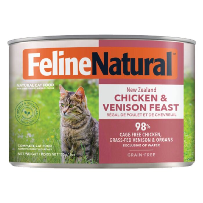 Feline Natural無穀物主食貓罐頭 - 雞肉及鹿肉