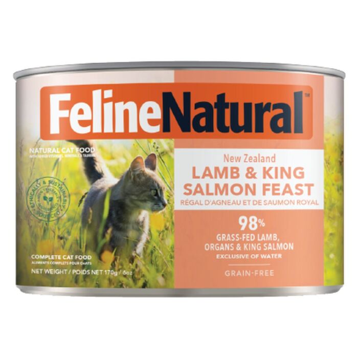 Feline Natural無穀物主食貓罐頭 - 羊肉及三文魚