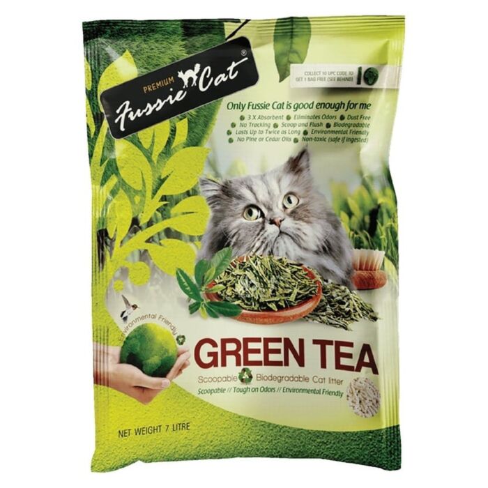 Fussie Cat 高竇貓紙貓砂 - 綠茶 7L