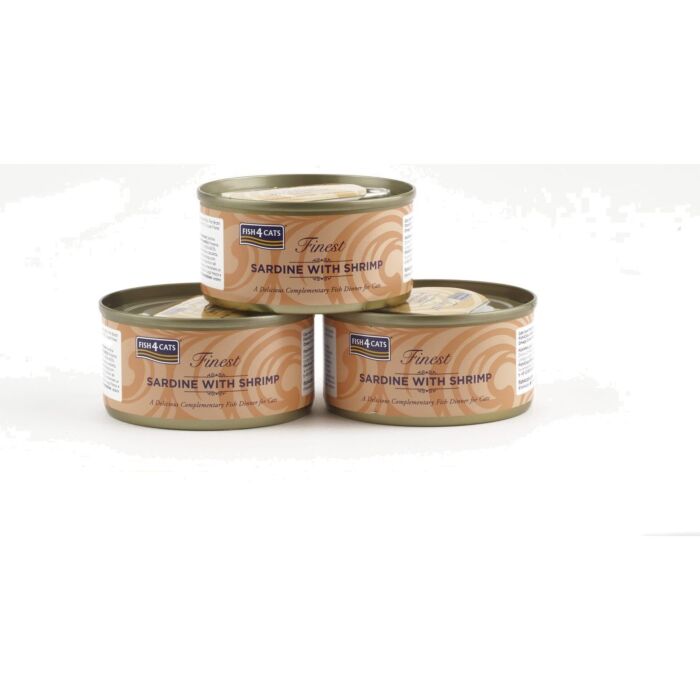 Fish4Cats Can Food - Finest Sardine With Shrimp 70g