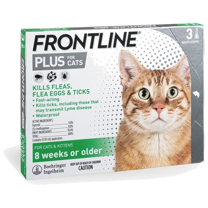 Frontline Plus貓用殺蟲滴 (適合8週齡或以上) - 3支裝