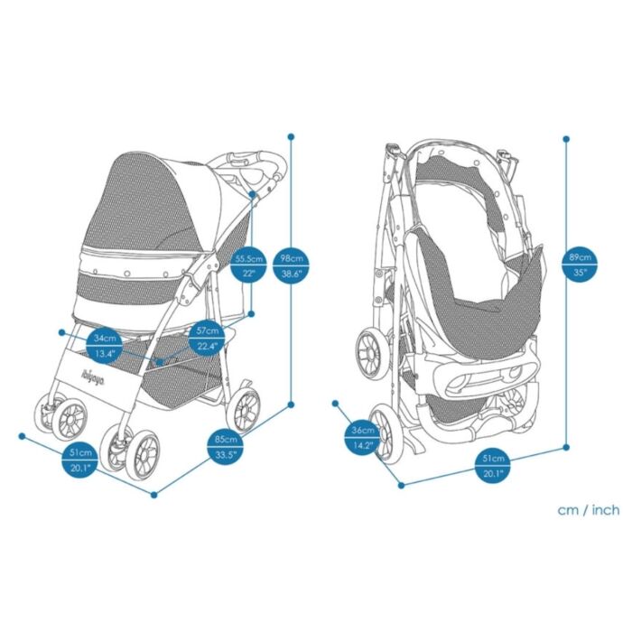 IBIYAYA Cloud 9 Pet Stroller - Mint Green