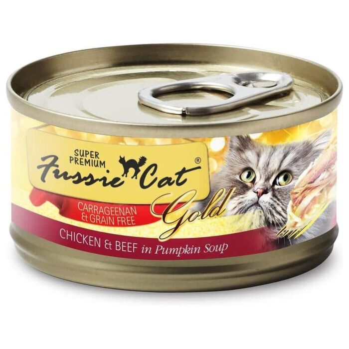 Fussie Cat Can - Gold Label - Chicken with Beef in Pumpkin Soup 80g