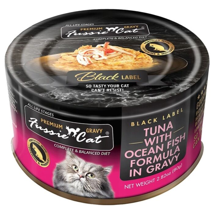 Fussie Cat 高竇貓濕糧 - 黑鑽 - 極品吞拿魚海魚肉汁 80g