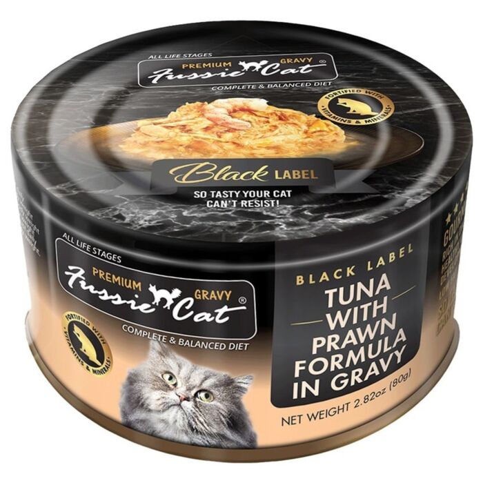 Fussie Cat 高竇貓濕糧 - 黑鑽 - 極品吞拿魚虎蝦肉汁 80g