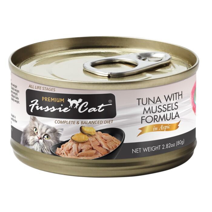 Fussie Cat Can - Black Label Premium Tuna with Mussels 80g