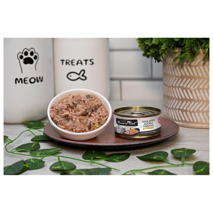 Fussie Cat Can - Black Label Premium Tuna with Mussels 80g