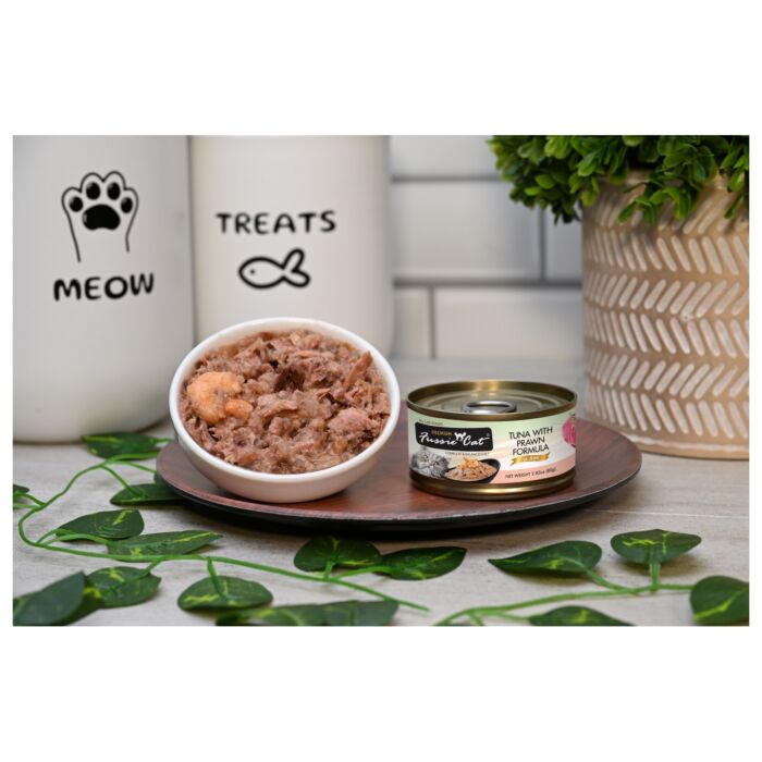 Fussie Cat 高竇貓濕糧 - 黑鑽 - 吞拿魚虎蝦 80g