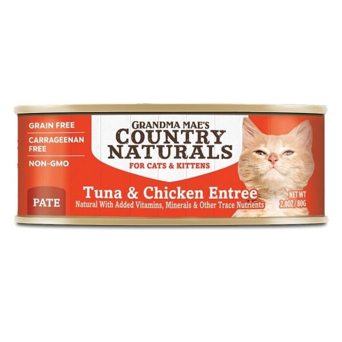 Country Naturals Cat Canned Food - Grain Free Tuna & Chicken Pate 2.8oz