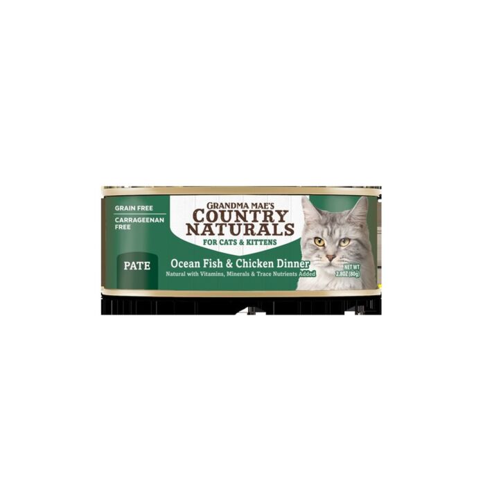 Country Naturals Cat Canned Food - Grain Free Sardine & Ocean Fish Pate 2.8oz
