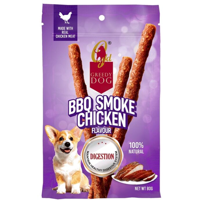 Greedy Dog Treat - Digestion Chicken Stick - BBQ Smoke Flavor 80g