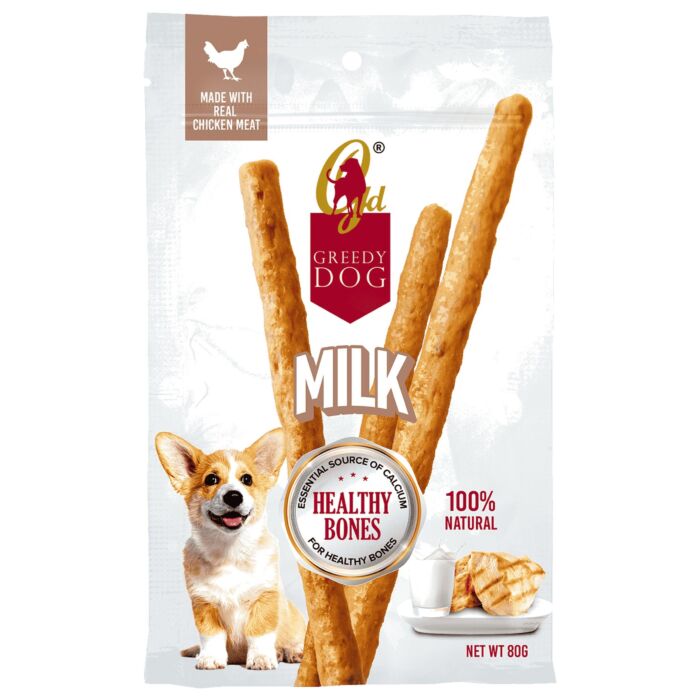 Greedy Dog Treat - Milk Chicken Stick 80g