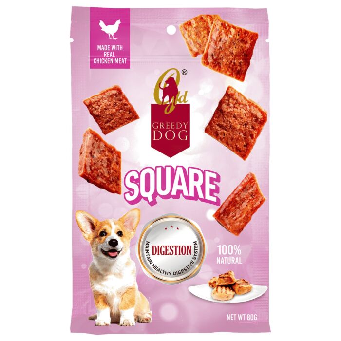 Greedy Dog Treat - Chicken Square 80g