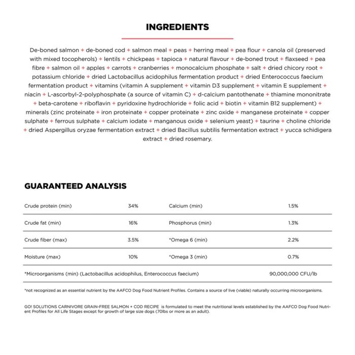 Go! SOLUTIONS Dog Food - Carnivore - Grain Free Salmon & Cod