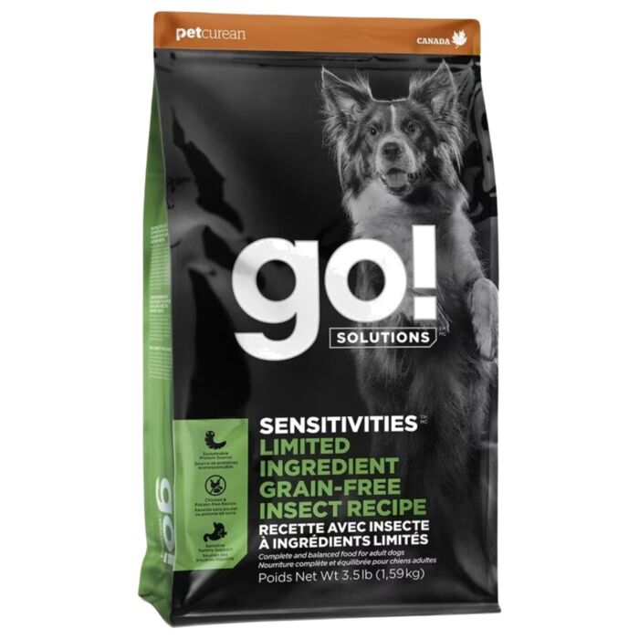 GO! SOLUTIONS 狗糧 - 低敏美毛系列無穀物單一蛋白 - 黑水虻配方 3.5lb