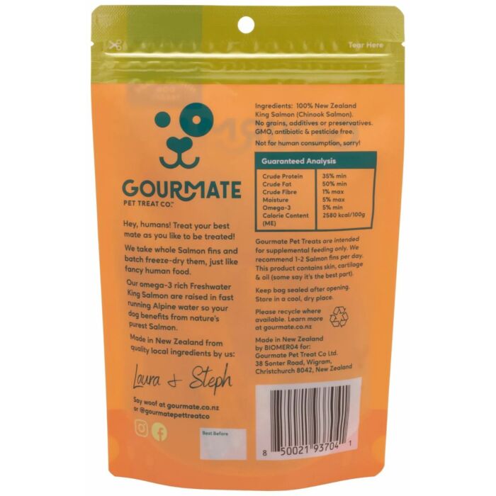Gourmate 狗小食 - 紐西蘭凍乾帝王三文魚腩翅 100g