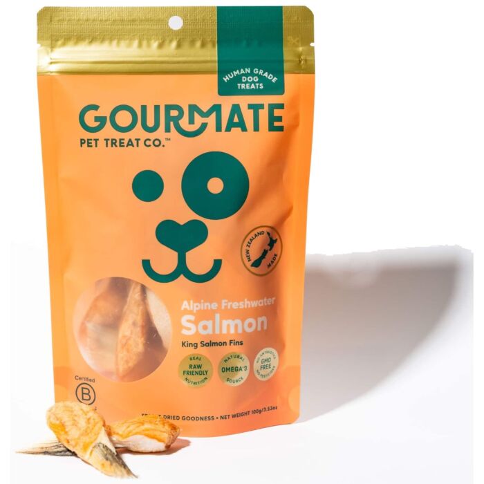 Gourmate 狗小食 - 紐西蘭凍乾帝王三文魚腩翅 100g