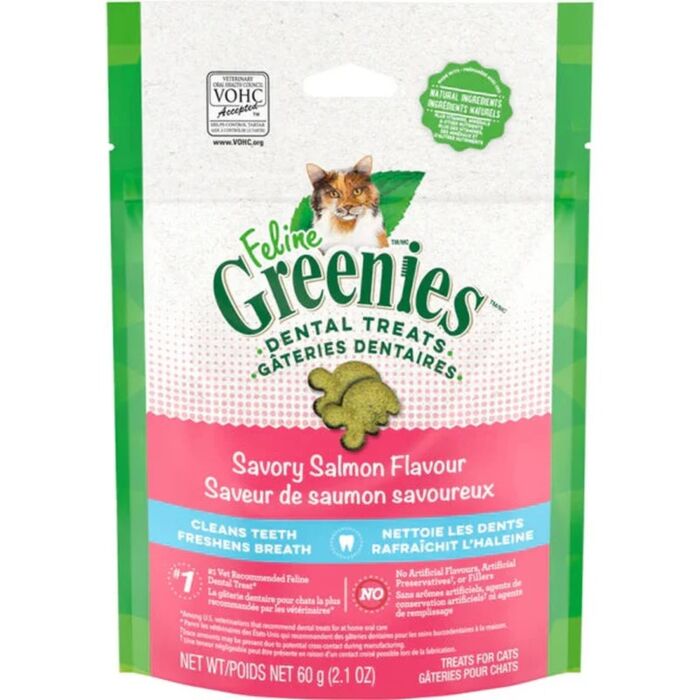 Greenies Cat Dental Treat - Savory Salmon 2.1oz - EXP 15-11-2026