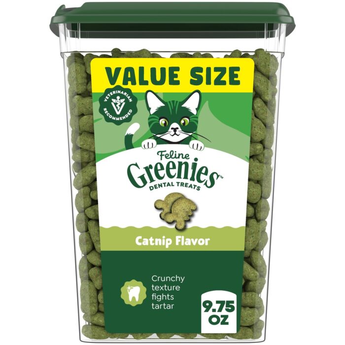 Greenies Cat Dental Treat - Catnip Jumbo Tub 9.75oz