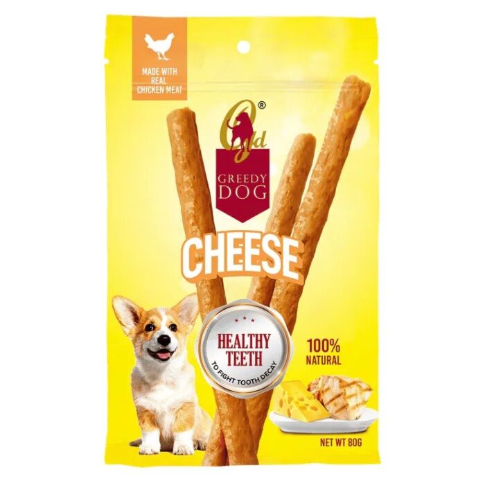 Greedy Dog 狗小食 - 健齒系列 - 雞肉條+芝士 80g