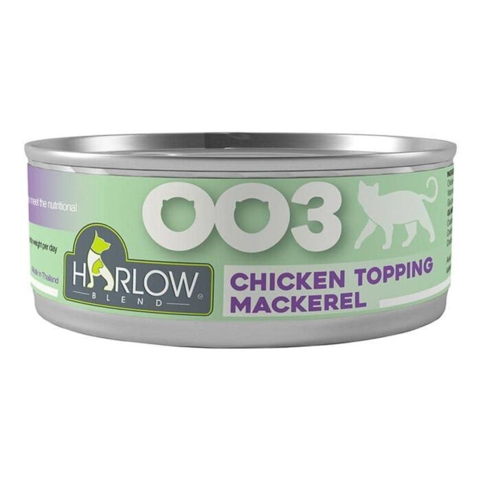 Harlow Blend Cat Wet Food - Grain Free Chicken in Gravy Topping Mackerel 80g