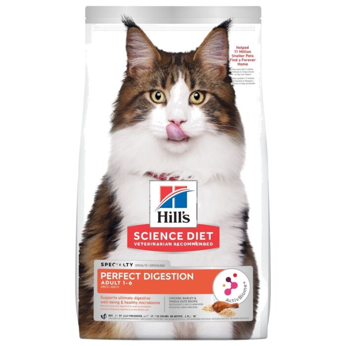 Hills Science Diet Cat Food - Perfect Digestion Chicken, Brown Rice & Whole Oats 3.5lb