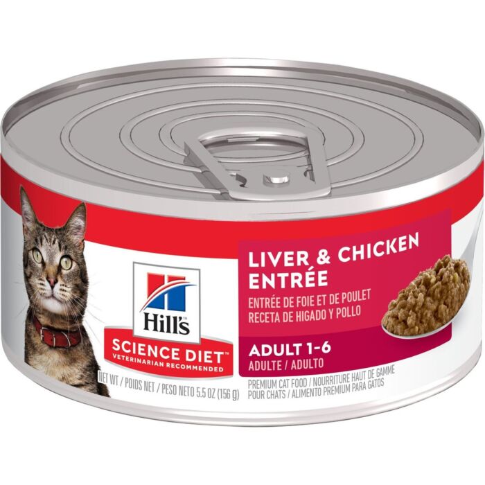 Hills Cat Can - Science Diet Adult Liver & Chicken Entree 5.5oz - EXP 30-11-2026