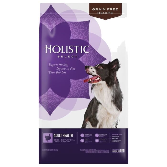 Holistic Select Dog Food - Grain Free Deboned Turkey & Lentils 24lb