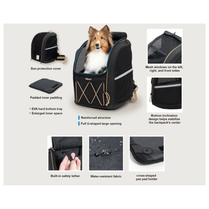 IBIYAYA Breathable Pet Carrier 42cm - Khaki