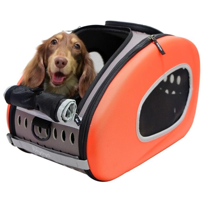 IBIYAYA 5-IN-1 Combo EVA Pet Carrier/Stroller - Tangerine