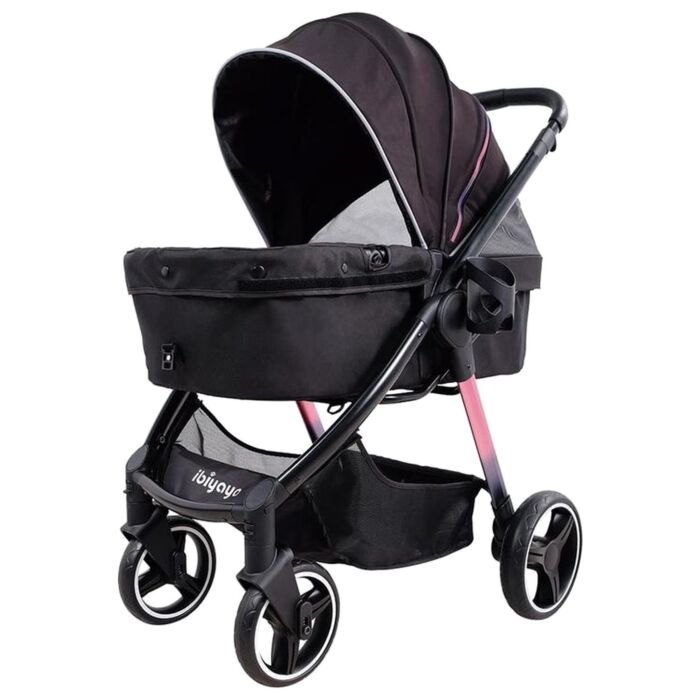 IBIYAYA Retro Luxe Pet Stroller - Black