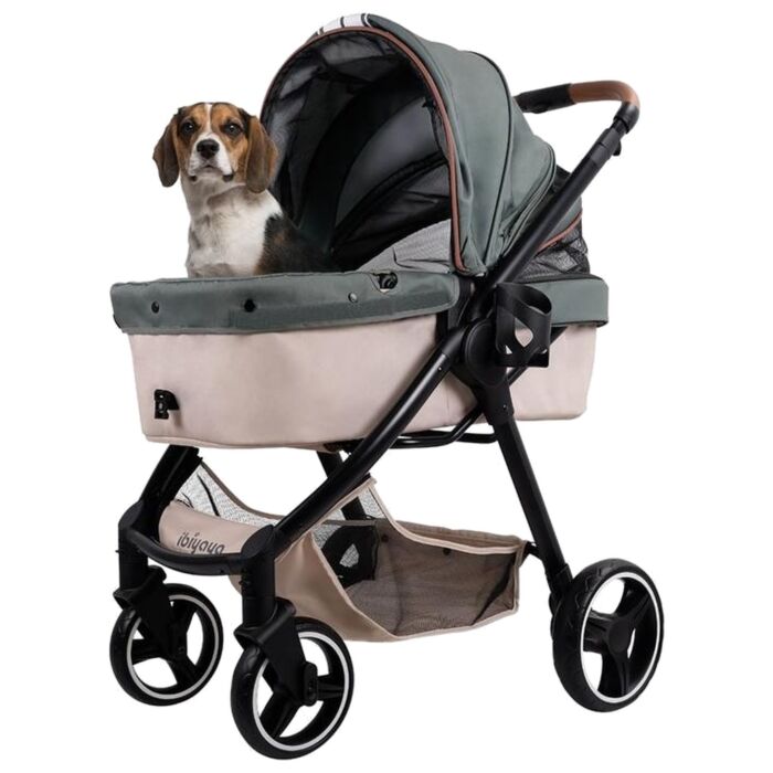 IBIYAYA Retro Luxe Pet Stroller - Soft Sage Green