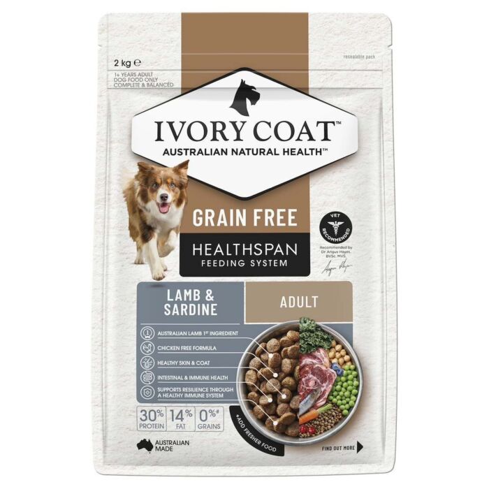IVORY COAT 澳洲狗乾糧 - 無穀物 - 羊肉和沙丁魚配方