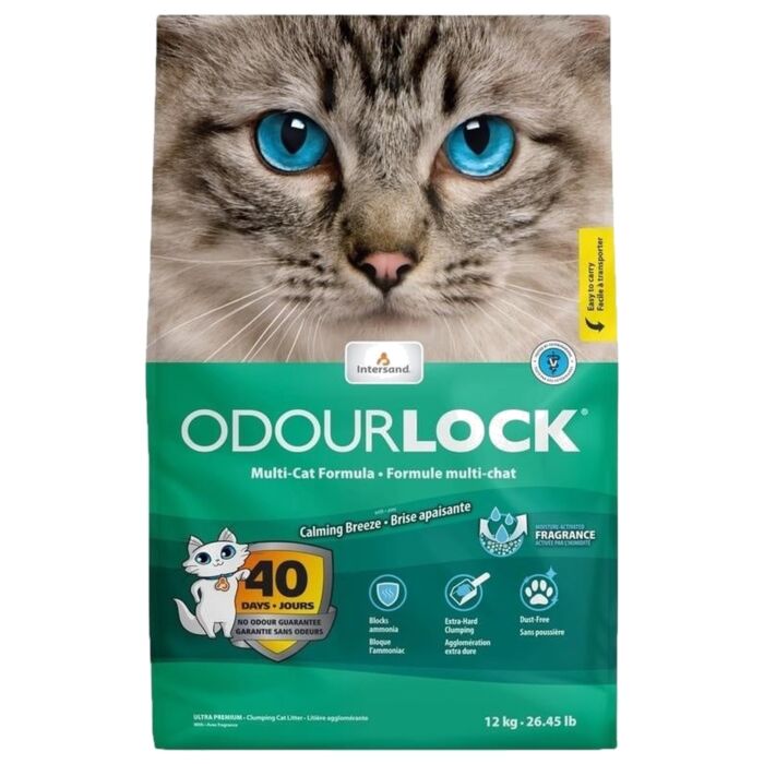 Intersand OdourLock Clumping Cat Litter - Calming Breeze Scent 12kg
