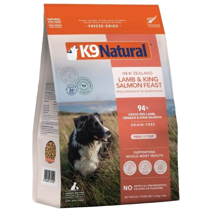 K9 Natural 凍乾脫水狗乾糧 - 羊肉三文魚配方