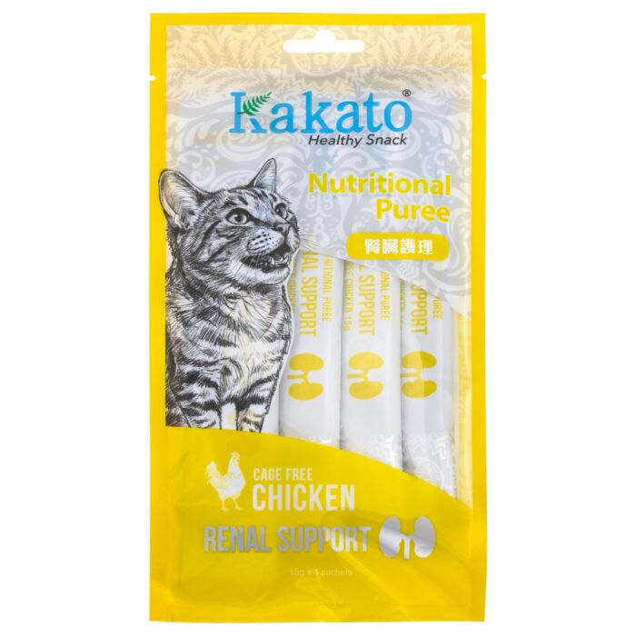 Kakato Cat Treat - Nutritional Puree - Renal Support (Cage-free Chicken) 15g x 4