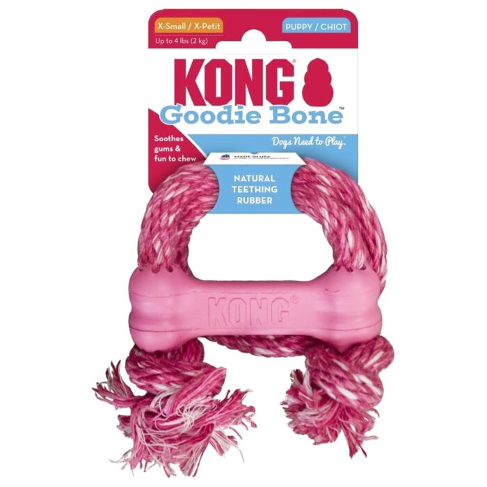 KONG 幼犬狗骨連繩 - 淺粉紅色