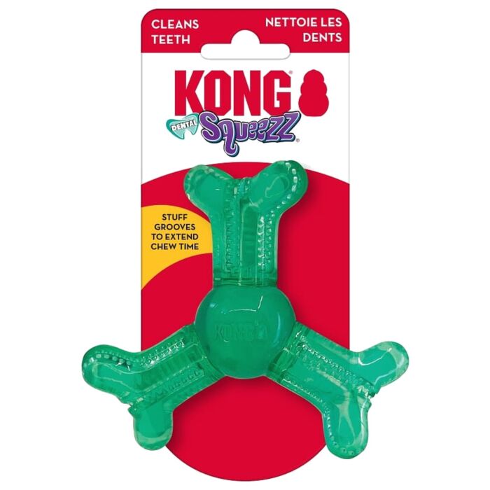 KONG Dog Toy - Squeezz Dental Roller Bone