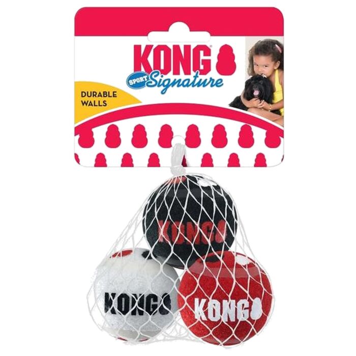 KONG SIGNATURE SPORT 無聲運動球狗玩具 - 細碼 (3個裝)